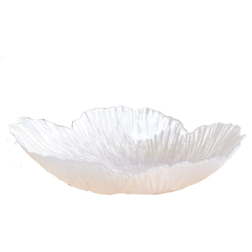 Flower-shaped Art Glass Bowl Crystal Glass Candy Tray Trinket Fruit Plates Bowl  Bread
