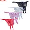 Nye kvinner Strappy Sexy Truser Underbukse Bowknot Åpen Fork Thong
