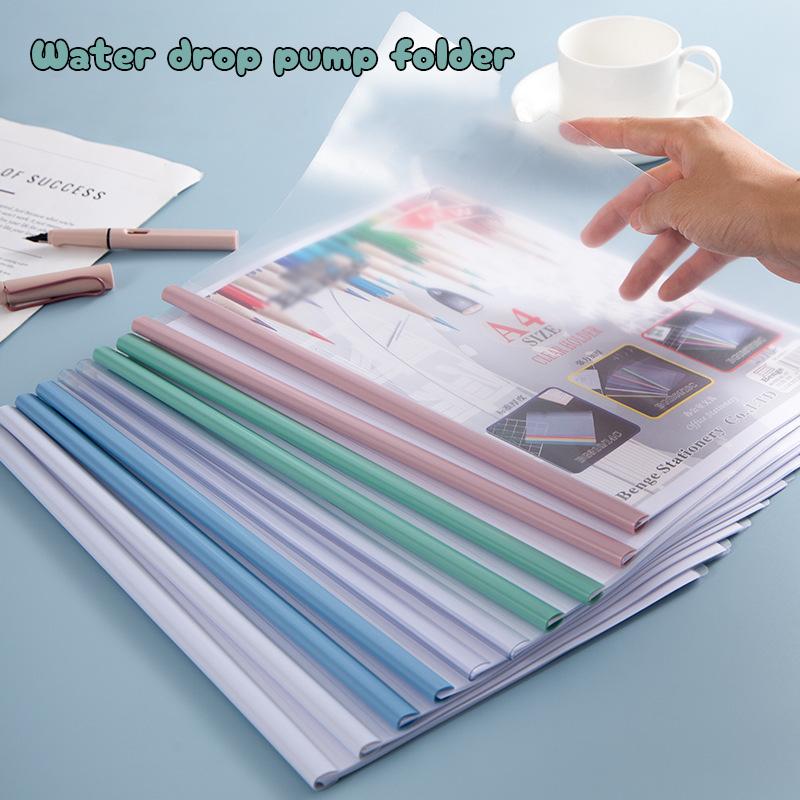 5Pc/Set A4 Transparent Folder Thickened Plastic Folder File Water-Repellent Test Paper Storage Bag Office Document Classification Bag