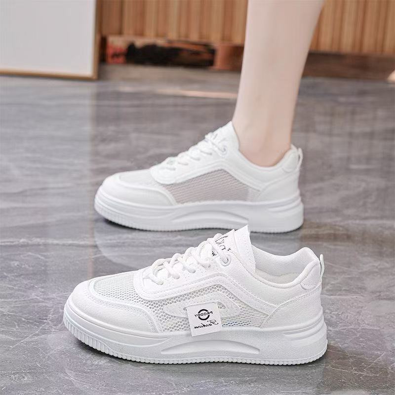 

Breathable mesh sneakers women s summer shoes 2025 new single mesh shoes student mesh shoes soft-soled dad shoes 40 белый