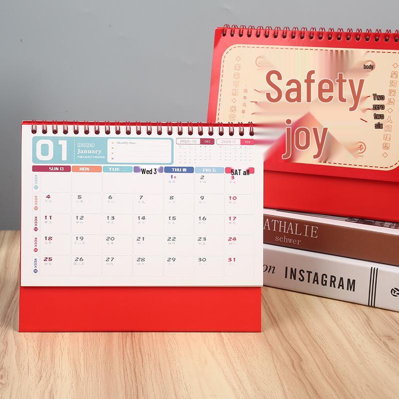 2026 Year of the Horse Chinese Style Custom Table Calendar with Hot Stamping, Office Memo Pad, and Logo Imprint