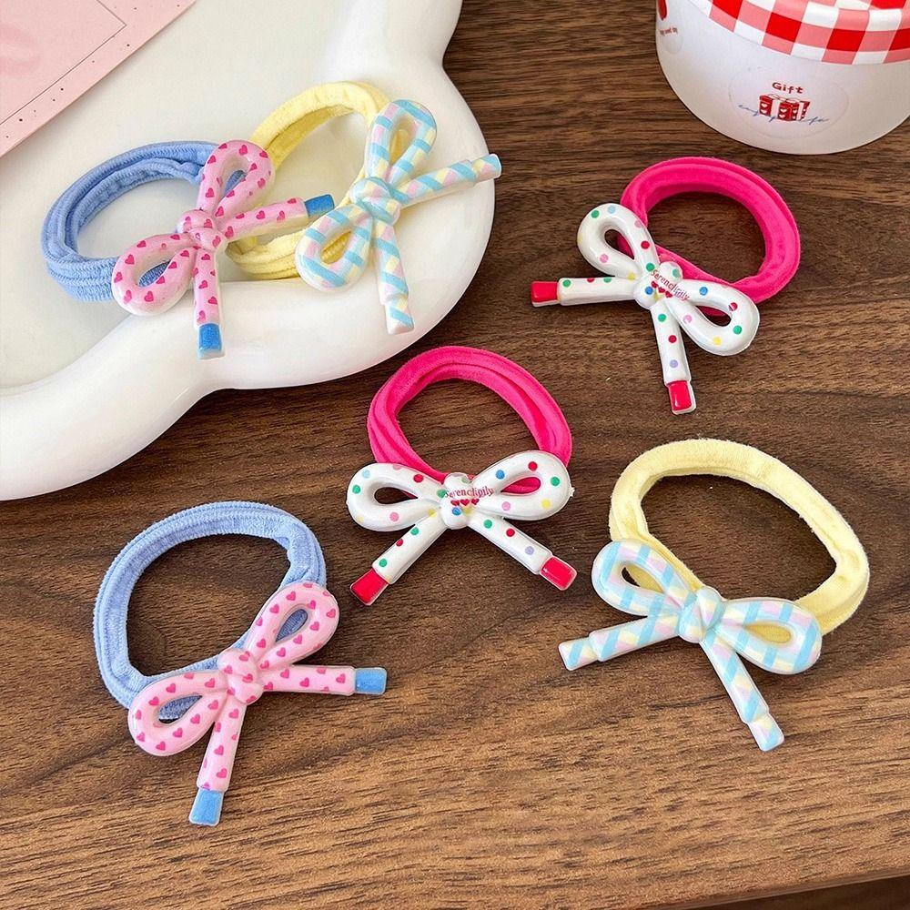 10Pcs Soft Texture Bow Hair Tie Elastic Ponytail Holder New Hair Rope  Daily Hairstyles