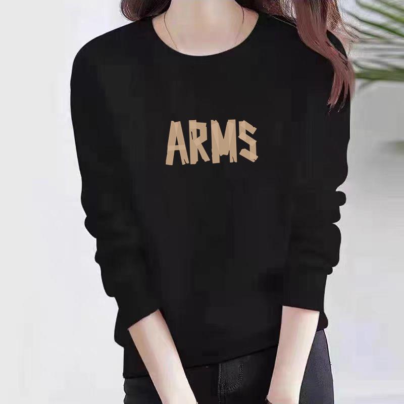 Women's Cat Print Long Sleeve Cotton Sweatshirt - Casual Korean Style, Round Neck, Loose Fit, Autumn Wear