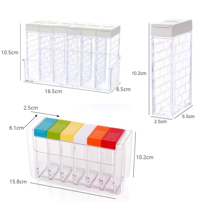Creative Transparent Bidirectional Open Lid Seasoning Box Kitchen Supplies Salt Jar Seasoning Sealed Jar Multi Purpose Storage