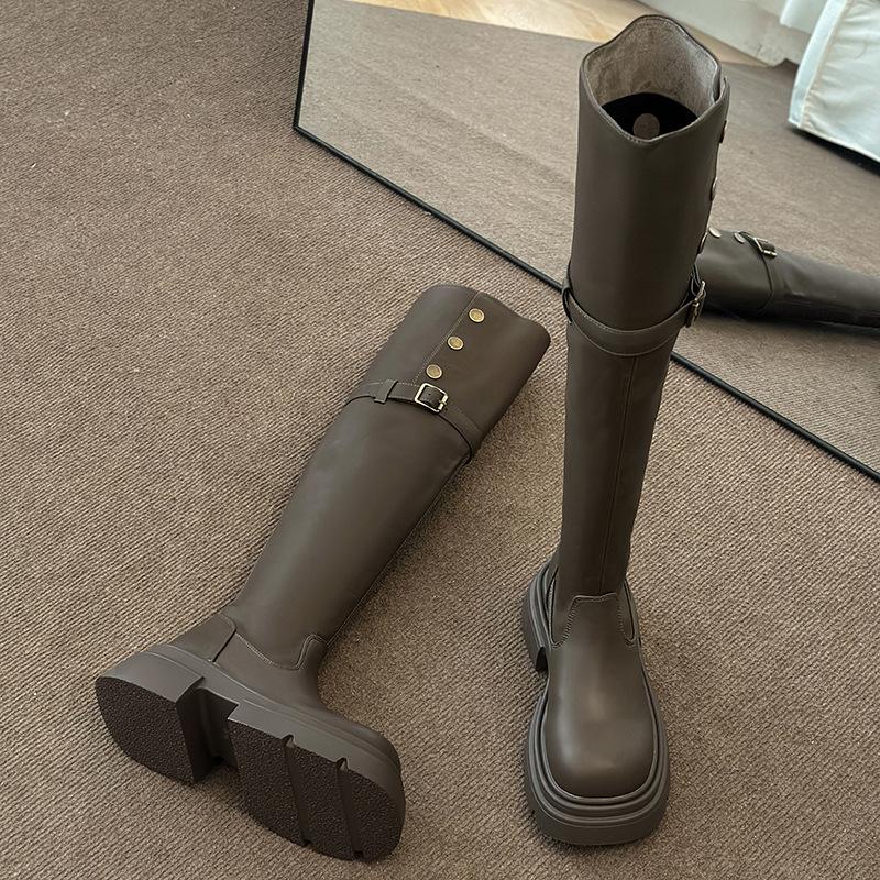 

Thick-soled 2025 early spring new two-wear long knee boots children s thick heel velvet boots fashion boots 35
