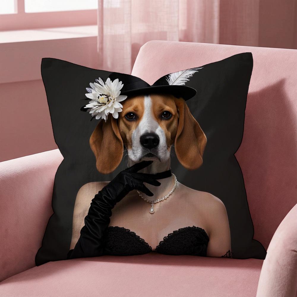 Beagle Dog Cushion Cover Multi-Scene Pillow Cover for Home & Car - Reversible, Soft & Durable for Daily Use