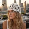 Cappello Elasticizzato a Rete per Donna Maglia Traspirante con Design a Paillettes Vuote Copricapo Tessuto a Mano per Uso Quotidiano Scintillante