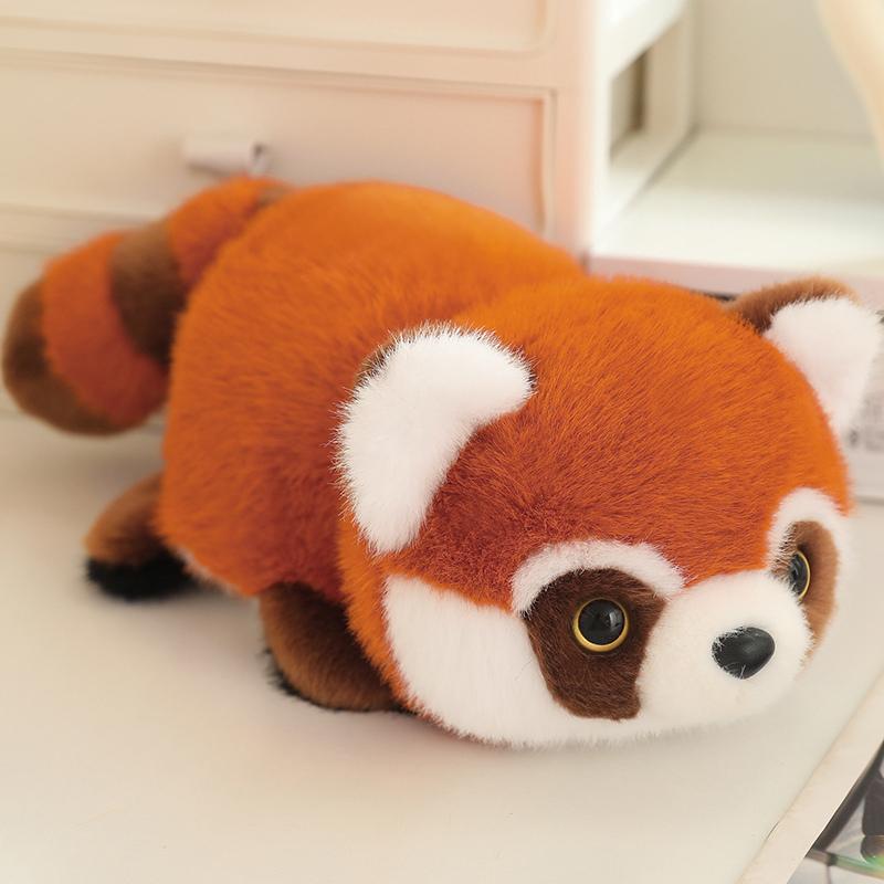 Cute Flippable Plush Panda To Raccoon Reversible Stuffed Animals Soft Doll Fluffy Red Panda Pillow Kids Baby Birthday Gift