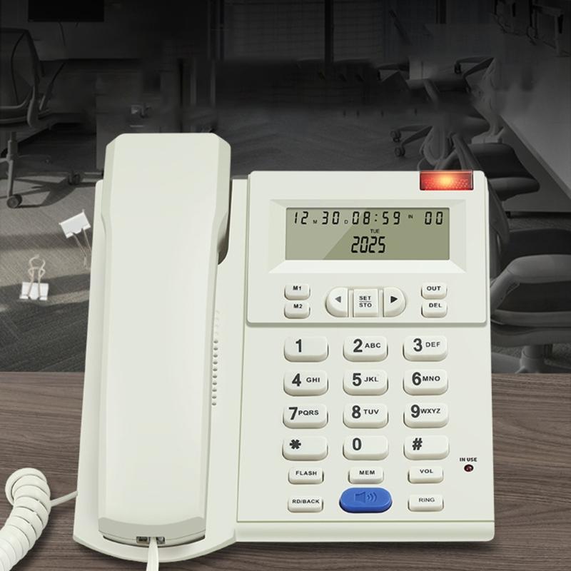 Corded Landline Telephone Landline Desktop Landline Phone Noise Reduction Calling Suitable for Home Hotel Office