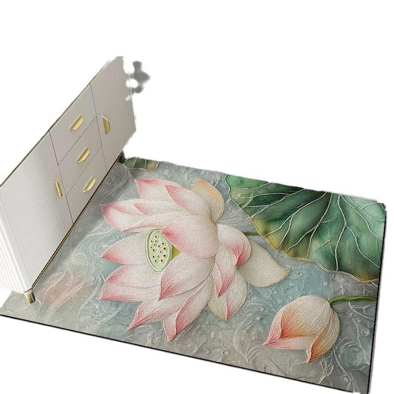 Door Lotus Silk Mat Household Door Door Dirt Mat Outdoor Dirt Resistant Dust Removal Can Be Tailored Carpet