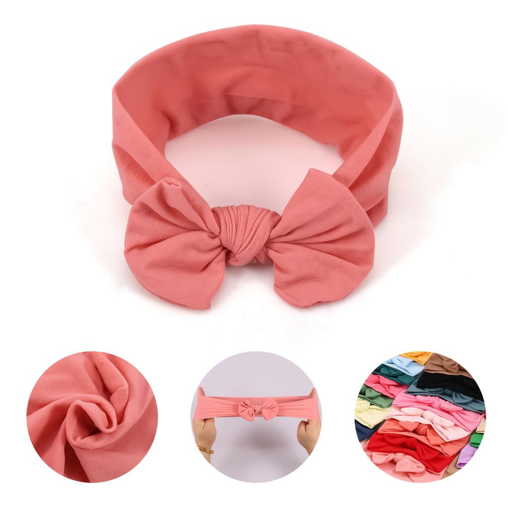 62Pcs Baby Bows Headbands Nylon Super Stretchy Soft Knot Headbands Handmade Head Wrap Hair Accessories for Infants Toddlers Gift