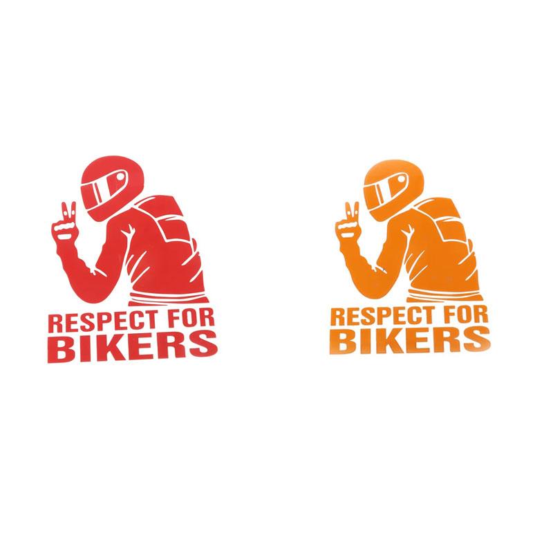 Motorcycle Reflector Sticker Decal Waterproof Helmet Reflective Stickers Motorcycle Car Red Respect for Bikers Vinyl 3D Stickers