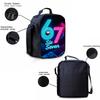 3pcs Neon Lights Number 67 Pattern Backpack Set Lightweight Large Capacity School Bag Travel Bag Shoulder Bag Pencil Bags Gift