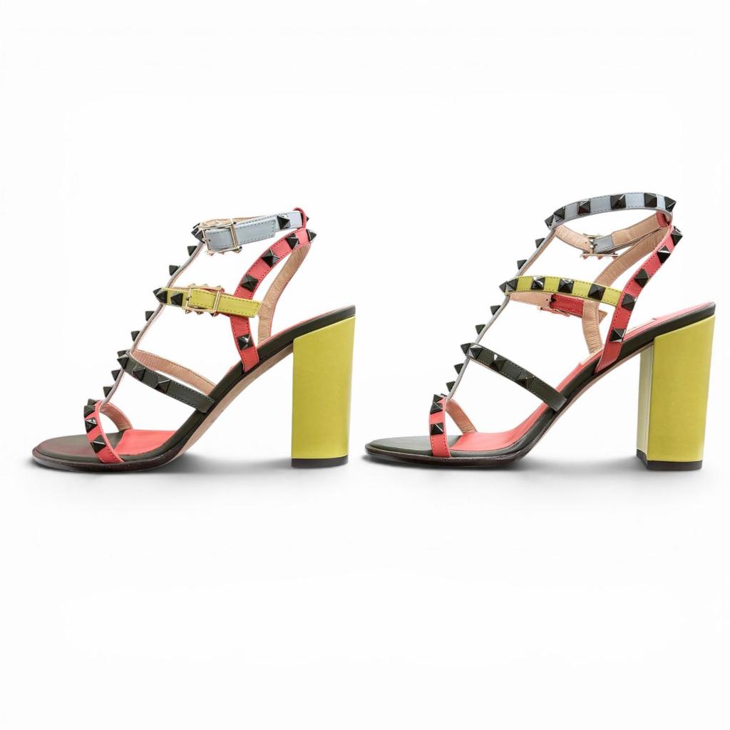 Pristine Valentino Garavani Sandals Rockstud Ankle Sandals 36 KW2S0838 Used