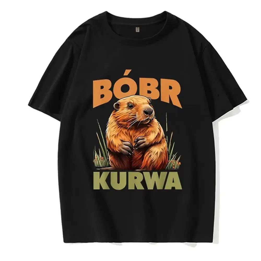90s Cartoon Bobr Kurwa Grunge Men Tshirt Kurwa Bober Mange Kid T Shirt Y2k Tops Men EU Szie T-shirt Summer Women Clothes T-Shirt 4XL