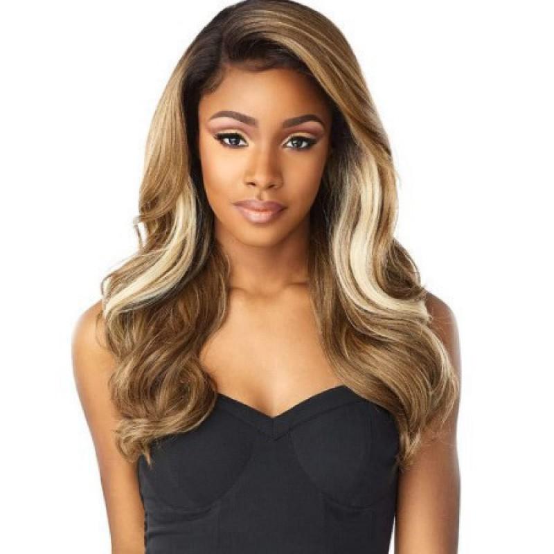 13*4 Front Lace Wig Women With Large Wave Highlights Long Curly Hair Fluffy Full Headgear