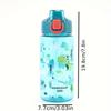 1pc600ML Children Cartoon Animal Water Bottle Cup with Straw Portable Student Anti-falling Water Bottle Toddlers Beverage Kettle