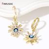Nouvelles Boucles d'Oreilles Créoles Pendantes Œil du Mal en Zirconium de Luxe Pour Femmes Laiton Œil Turc Grec Boucles d'Oreilles Pendantes Bijoux Cadeau de Fête