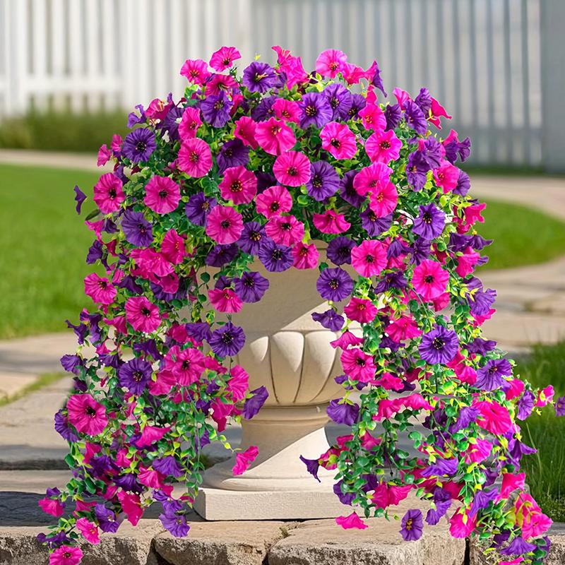 Artificial Morning Glory Wall Hanging Simulation Flowers Rattan Home Decoration Outdoor Wedding Party Garden Yard Decor