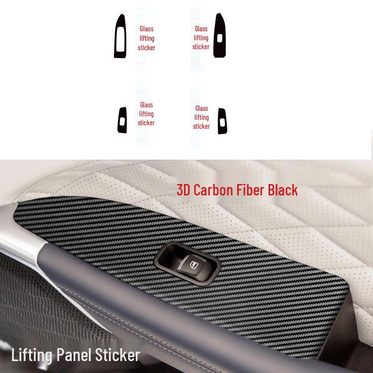 WEY Mocha Interior Stickers: Anti-Scratch Black Warrior Gear Shift Console Decal