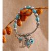 Yhpup 2026 Stainless Steel Handmade Jewelry Turquoise Stone Beads Chain Shoes Heart Leaf Drop Charm Statement Bracelet Bangle