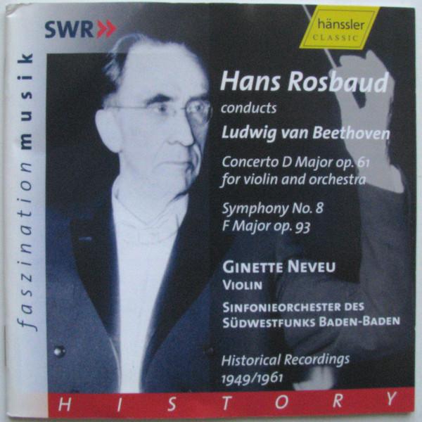 

CD BEETHOVEN,NEPHEW; ROSBAUD - Beethoven: Violin Concerto / Sympho CD93033 Hänssler Classi 2002 Japan Classical Used