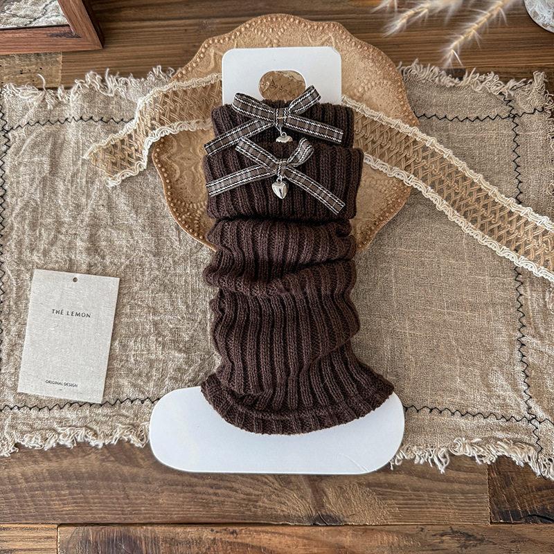 Maillard Socks Women'S Autumn And Winter Knitted Leg Cover Bow Cute Jk Calf Socks Stacking Socks With Birkenstocks Tide