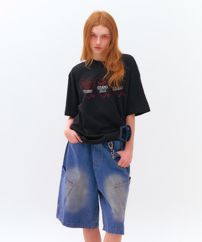 NP STUDIO Made With Love Oversized Short Sleeve T-Shirt [ 4 Colors ]