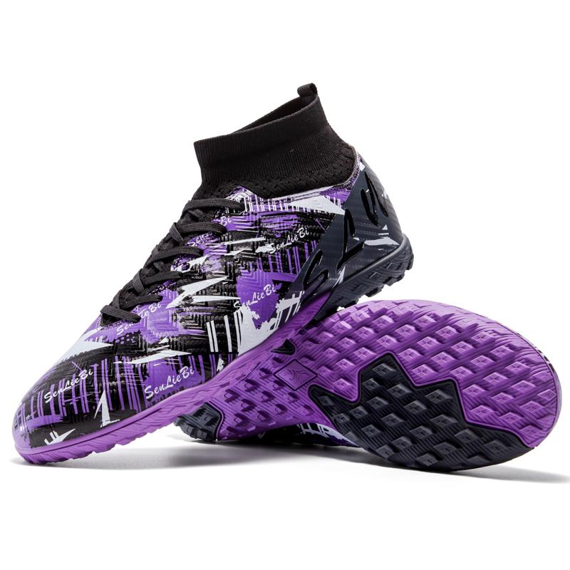 Men/kid's Football Boots Leather Soccer Shoe Rubber Soft Sole Short Nail Artificial Turf Youth Children Football Shoes Mens Football Shoes