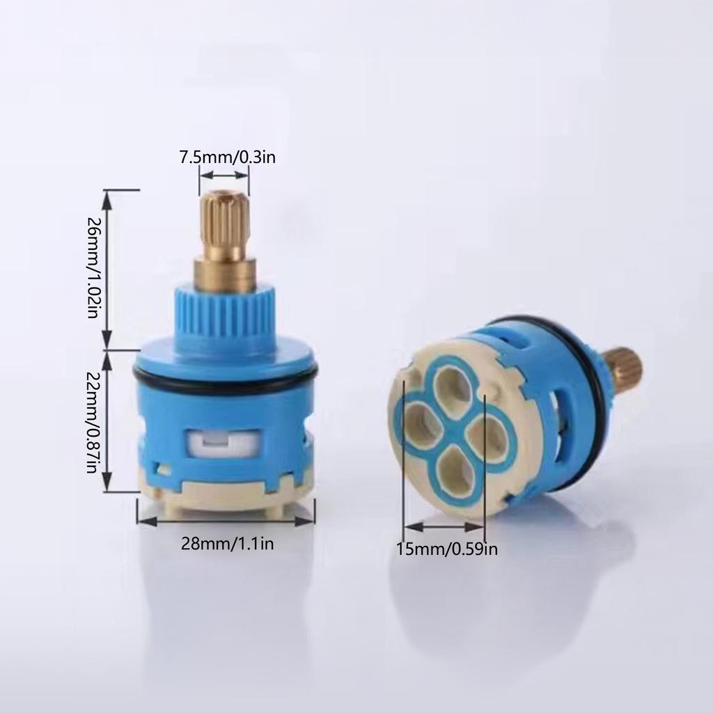 Ceramic Cartridge for Faucet Hot Cold Water Mixer Handle Repair Part Suitable for Kitchen Bathroom Shower Tap