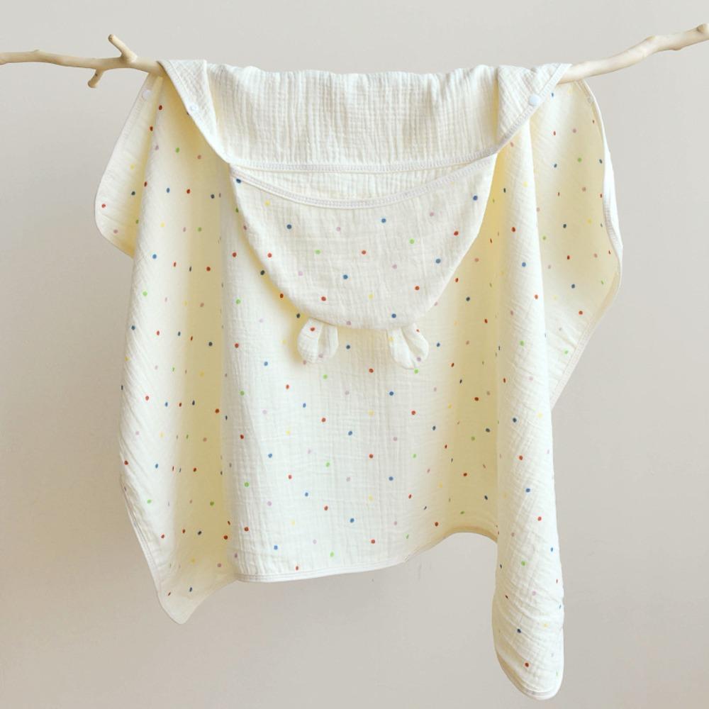 Single Layer Infant Hooded Towel Wrap Blanket Soft Texture Baby Swaddle Cloth  Newborn Care