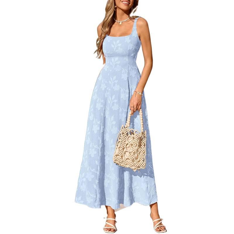 Spice Girl Style 2026 Summer Casual Premium Versatile Loose Lazy Sleeveless Square Neck Dress