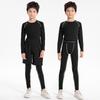 Autumn/Winter Sports Fitness Set: Unisex Tight-Fit Basketball & Football Base Layer with Velvet Lining for All Ages