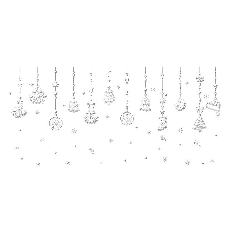 Christmas Snowflake Tree Atmosphere Decoration, Electrostatic Glass Stickers, Window Display Scene Arrangement, Bell Window Flowers