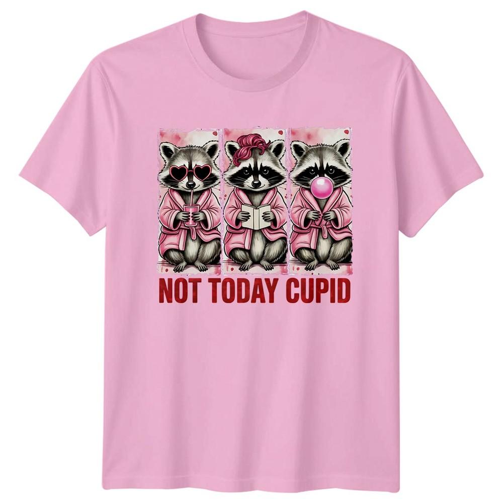 Not Today Cupid Raccoons Valentines Day Unisexs TShirt Unisexs Tee Graphic Top