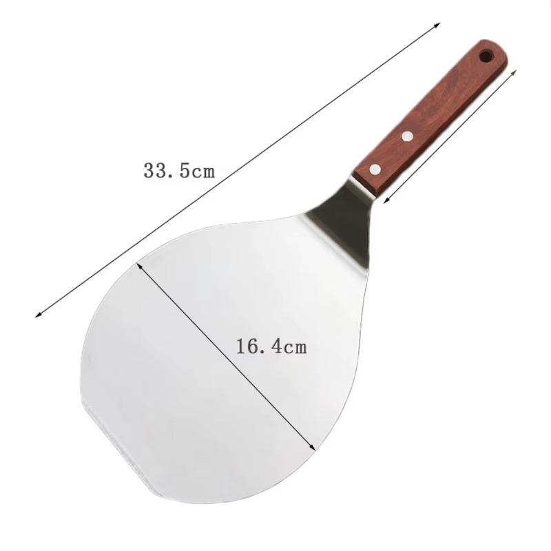 Non Stick Pastry Stainless Steel Kitchen Lifter Round Spatula Pizza Peel Paddle Hanging Hole Baking Tool Cake Shovel Chef Tools