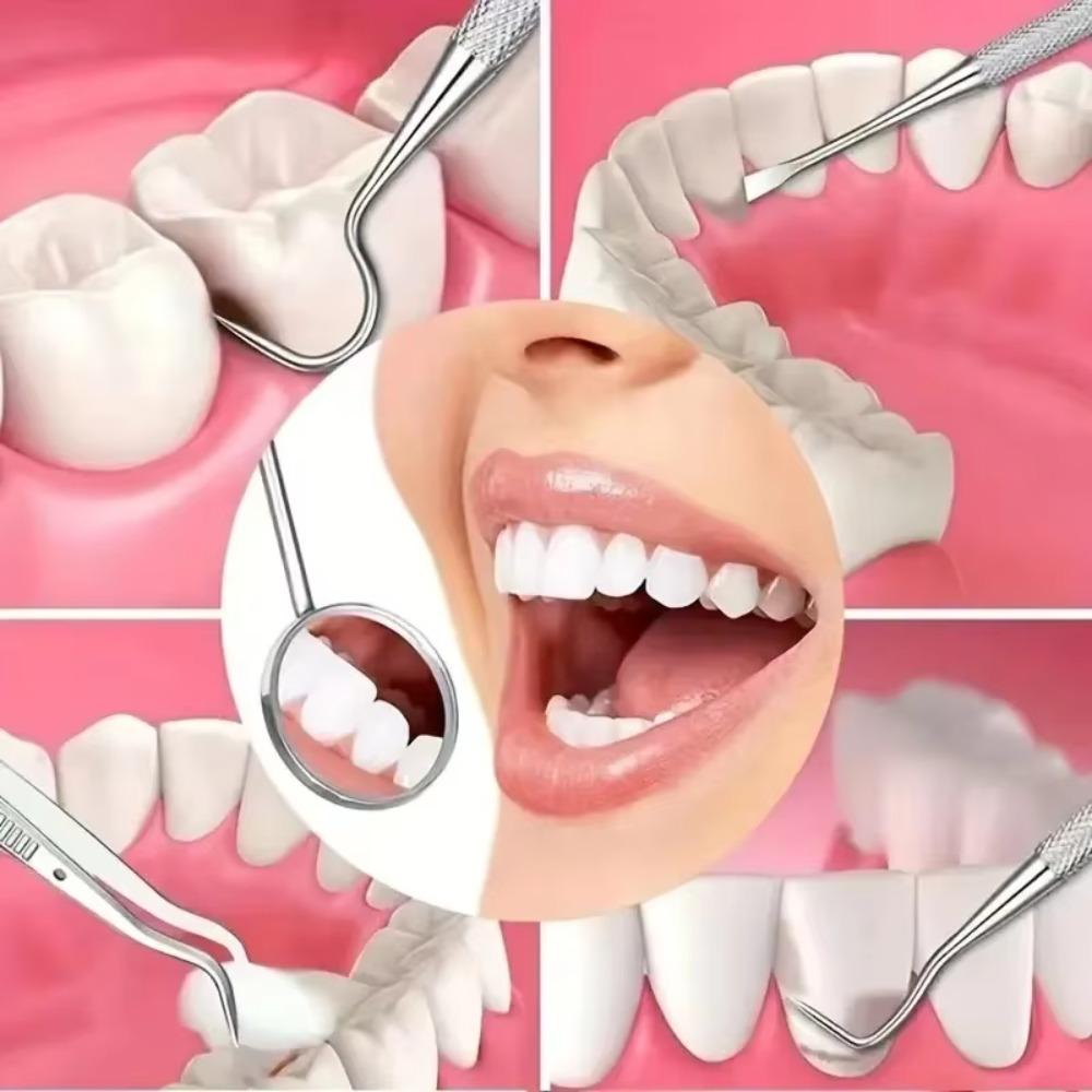 7/8Pcs Stainless Steel Dental Cleaning Tools with Storage Box Tongue Scraper  Adult