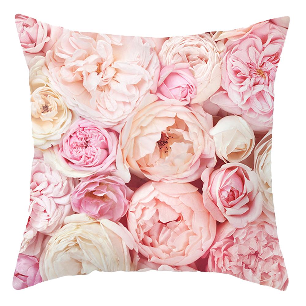 Taie d'oreiller de luxe à imprimé plumes roses, taie d'oreiller géométrique en marbre, housse de coussin, oreiller