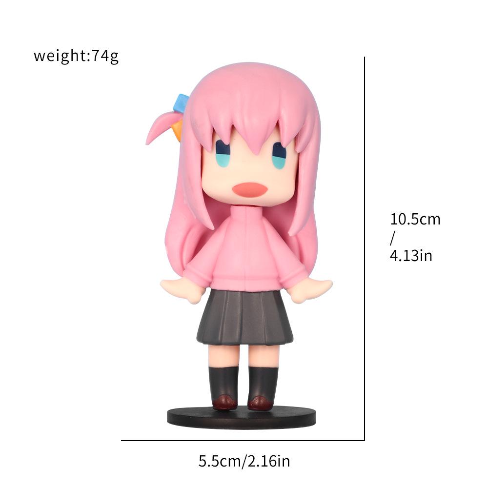 Lonely Rock Anime Bocchi-chan Hitori Figure: Adorable Car Ornament of Beautiful Girl.