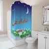 TU Christmas Santa Claus Reindeer Elk Holiday Festive Shower Curtain Waterproof Bathroom Decor Xmas Home Decor Gift Idea