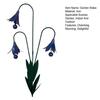 Triple Bluebells Garden Stake with Bells, Handmade Metal Flower Yard Art, Rustic Decorative Outdoor Wind Bell Stakes for Lawn Patio Outdoor Decor