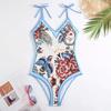 2024 Retro Strappy One-Piece Swimsuit & Long Dress Set for Women - Slimming European & American Style