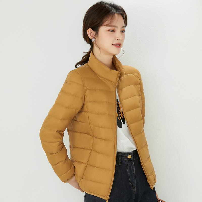 Women's Lightweight White Duck Down Jacket 2023 - Short, Hooded, Stand Collar, Fashionable Thin Style for Autumn/Winter