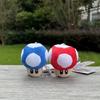 7cm Super Mario Bros Plush Cute Toad Mushroom Red Blue Stuffed Toy Keychain Soft Doll