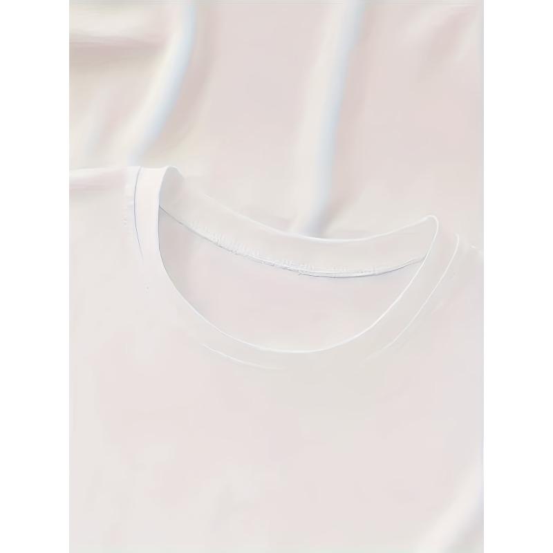 Women's Joyful Face Letter Graphic Tee Crew Neck Short Sleeve All-Season Machine Washable Playful Casual Trendy Top