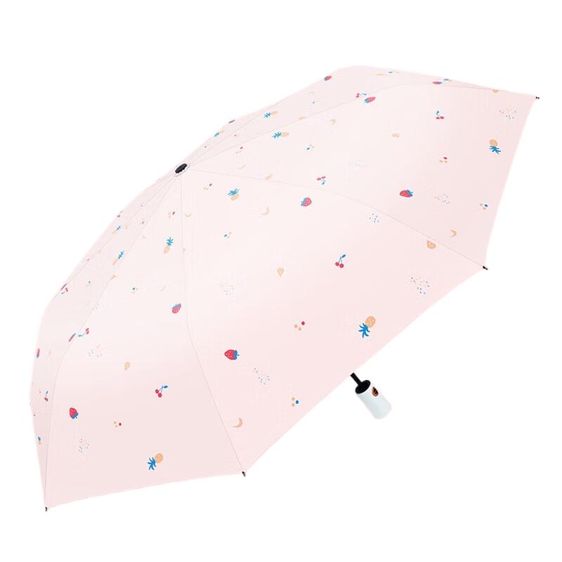 Red Leaf Automatic Folding Sun & Rain Umbrella