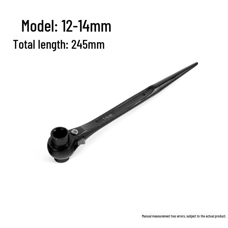 Dual-Ended Pointed Ratchet Wrench with Bi-Directional Hex Socket