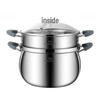 ZISIZ 24cm 3-Layer Steel Steamer & Stockpot