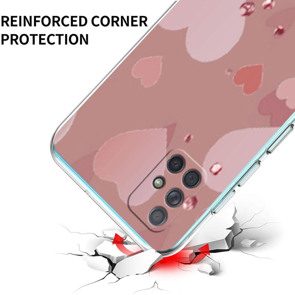 Gold Pink Rose Glitter Hearts Phone Case For Samsung A51 A71 A21S A12 A11 A31 A41 A03S A22 A13 A33 A73 A53 A52 A32 5G A23 Cover