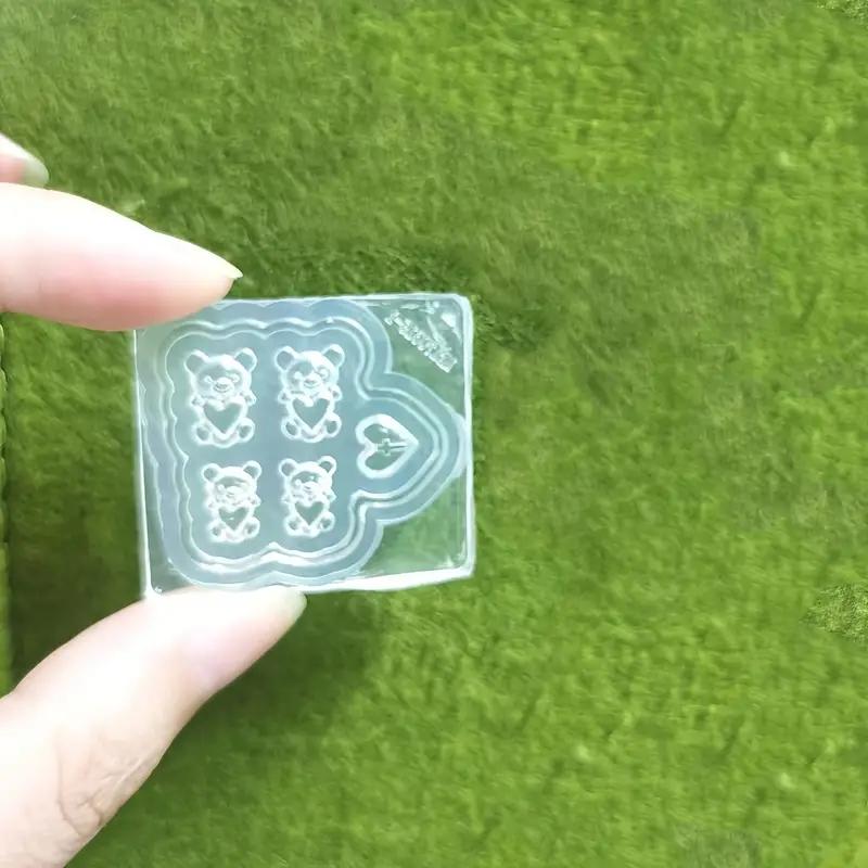 1Pcs 3D Sculpting Templates Making Silicone Mold Cute Cartoon Bears Rabbits, and Hearts Pendant Casting Silicone Mold